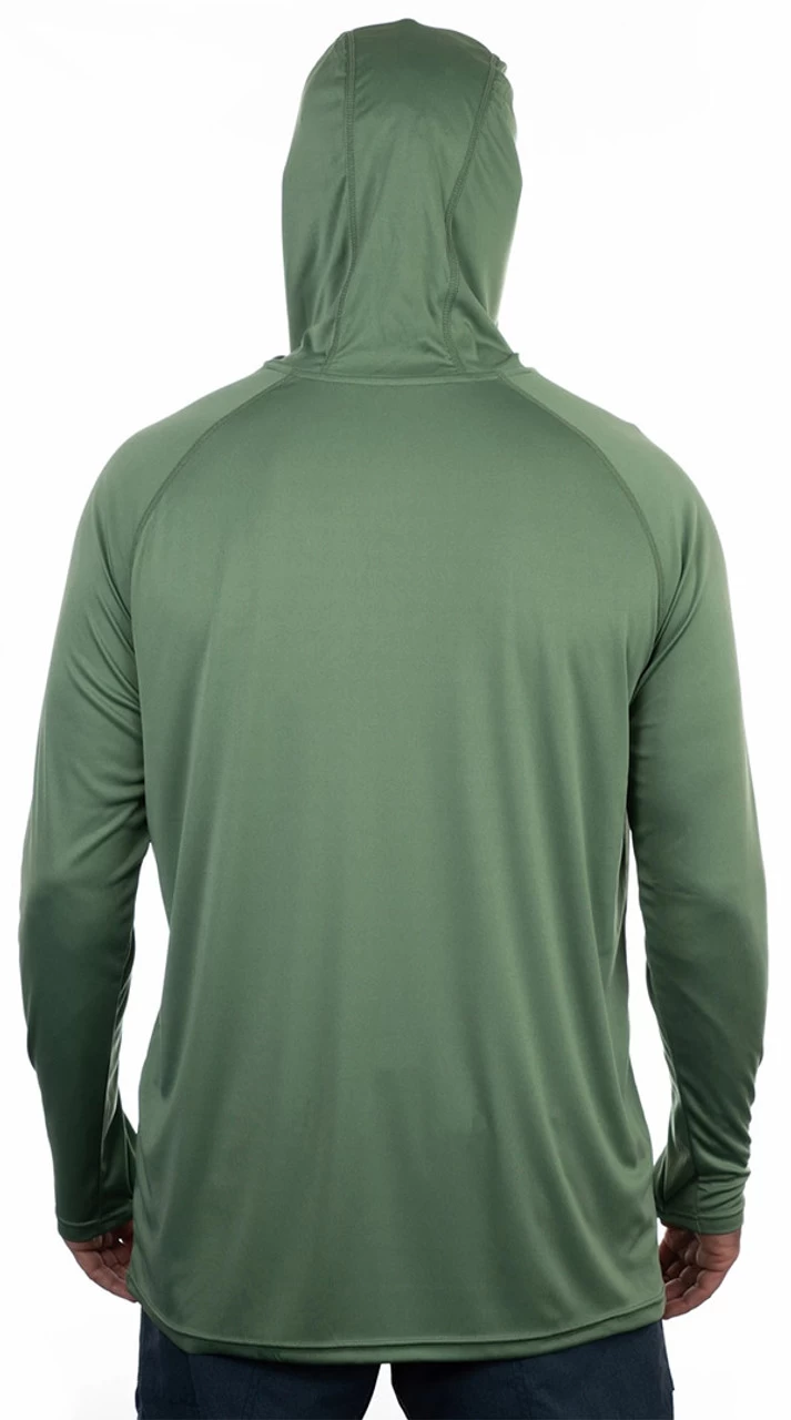 Aftco Jason Christie Performance Hooded Long Sleeve Shirt - Olive - XL 6 Aftco Jason Christie Performance Hooded Long Sleeve Shirt - Olive - XL - Image 4