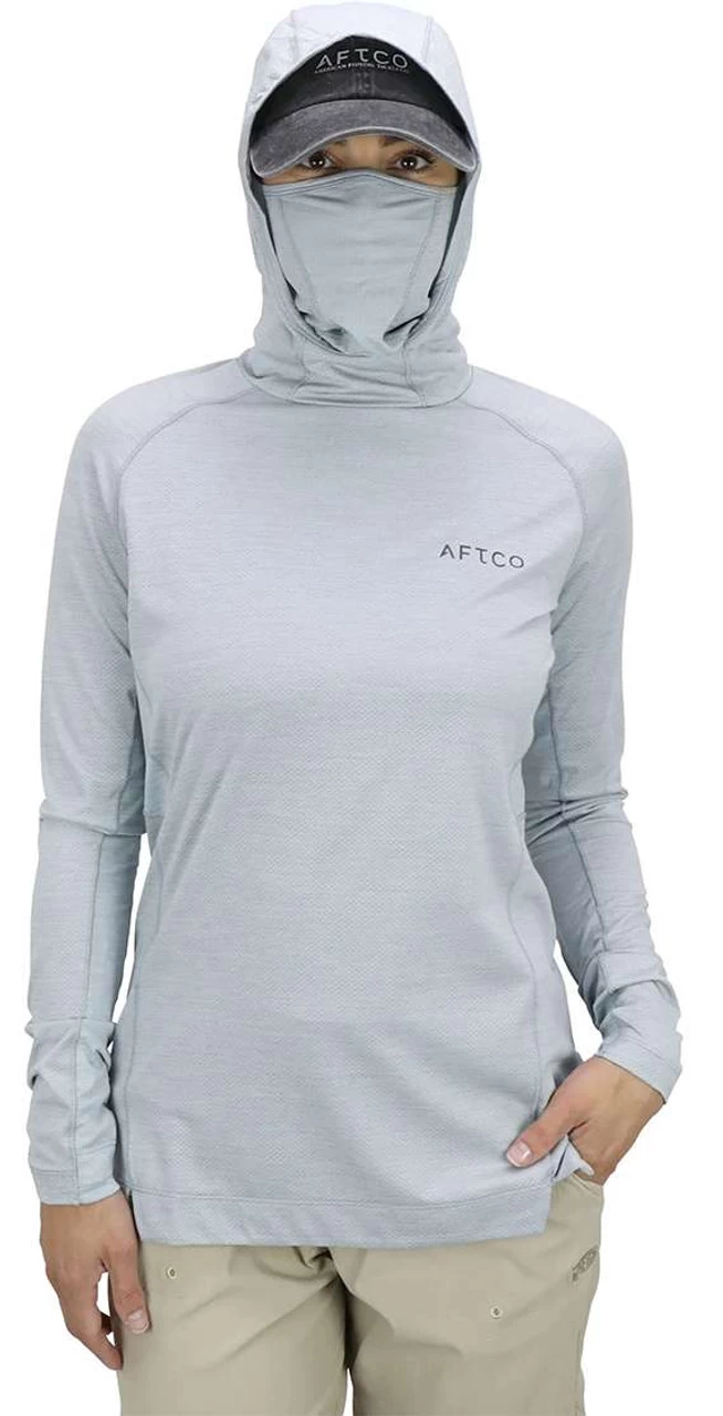 Aftco Womens Adapt Performance Hood - Light Gray Heather - Large 3 Aftco Womens Adapt Performance Hood - Light Gray Heather - Large