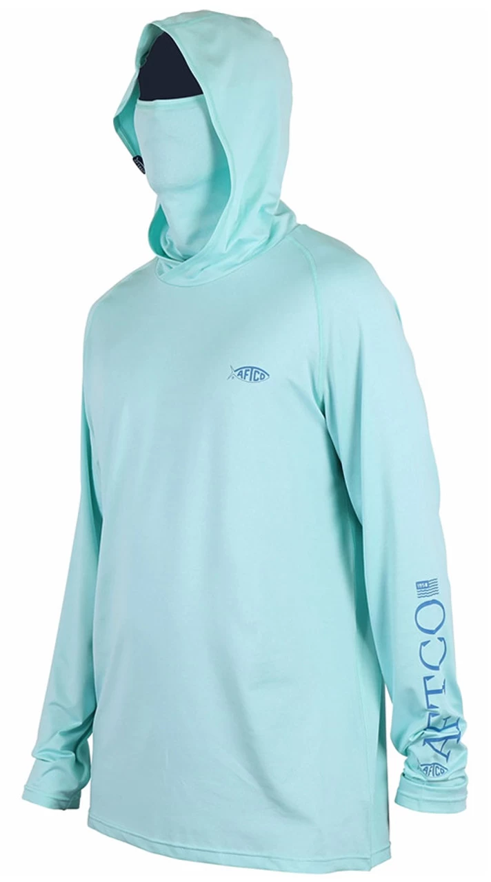 Aftco Yurei Performance Shirt With Hood - Bahama Heather - XL 5 Aftco Yurei Performance Shirt With Hood - Bahama Heather - XL - Image 3