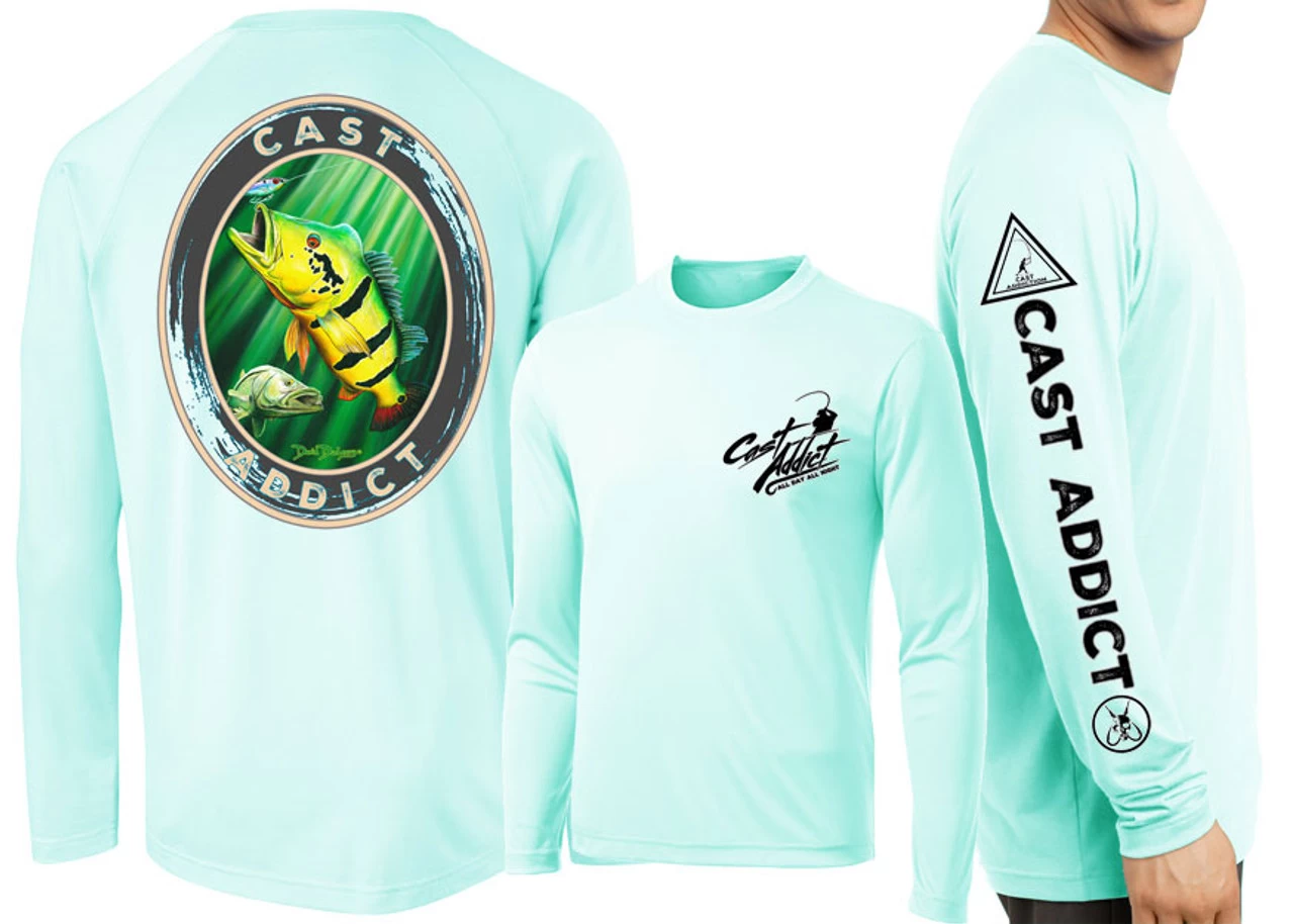 David Dunleavy DMW8054 Cast Addict Peacock Bass/Snook LS Performance Shirts 5 David Dunleavy DMW8054 Cast Addict Peacock Bass/Snook LS Performance Shirts - Image 3