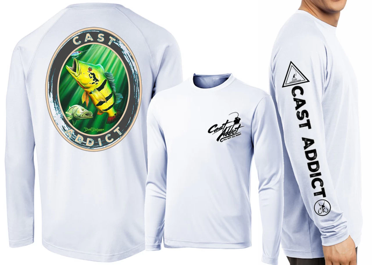 David Dunleavy DMW8054 Cast Addict Peacock Bass/Snook LS Performance Shirts 4 David Dunleavy DMW8054 Cast Addict Peacock Bass/Snook LS Performance Shirts - Image 2