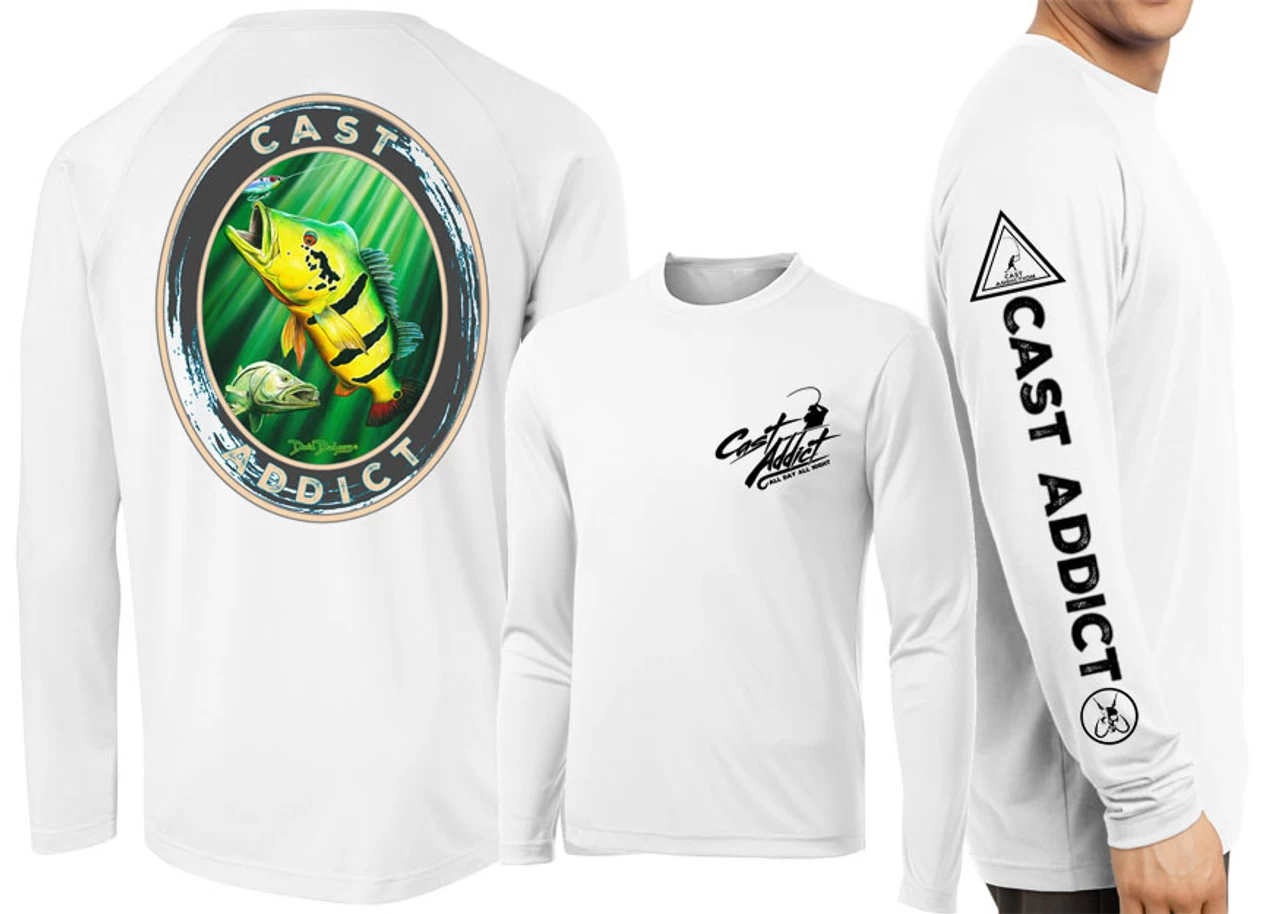 David Dunleavy DMW8054 Cast Addict Peacock Bass/Snook LS Performance Shirts 3 David Dunleavy DMW8054 Cast Addict Peacock Bass/Snook LS Performance Shirts
