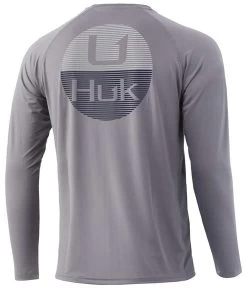 Huk Horizon Lines Pursuit Long Sleeve Shirt - Sharkskin - 2X-Large