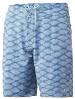 Huk Pursuit Scaled Dye Boardshort - Blue Fog - 36