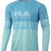 Huk Salt Stripe Pursuit Long Sleeve Shirt - Porcelain Blue - X-Large -Visserij Vondsten huk salt stripe pursuit long sleeve shirt porcelain blue xl 55162.1651453586