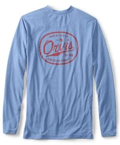 Orvis Dri-Release Long Sleeve Logo Shirt - Bluestone - Large