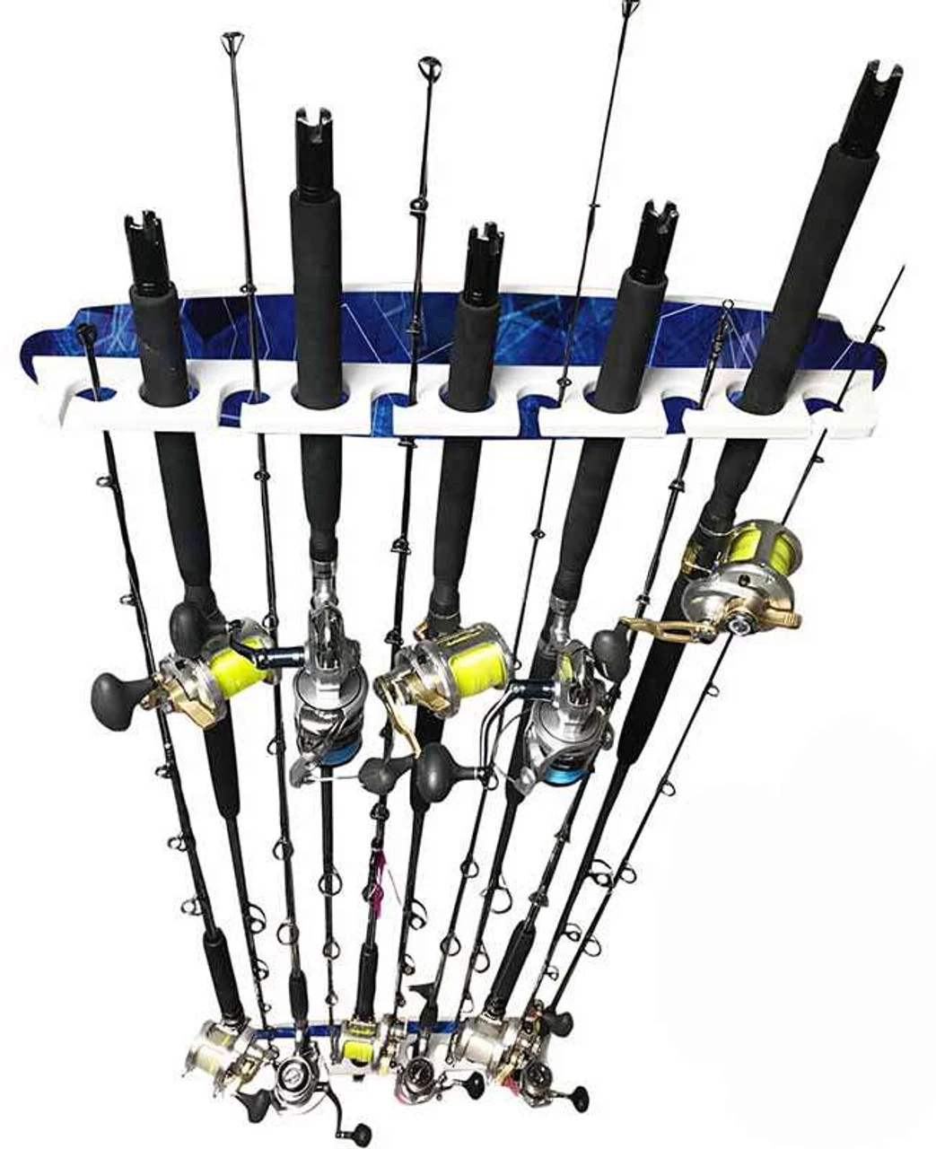 Reel Salty Waterproof 11 Fishing Rod Wall/Ceiling Rack - Deep Blue 4 Reel Salty Waterproof 11 Fishing Rod Wall/Ceiling Rack - Deep Blue - Image 2