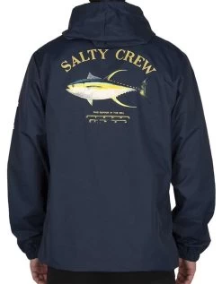 Salty Crew Ahi Mount Snap Jacket - Navy - Medium -Visserij Vondsten salty crew ahi mount snap jacket navy m 03646.1651421713
