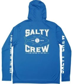 Salty Crew Tight Lines Hooded Sunshirt - Royal - Medium