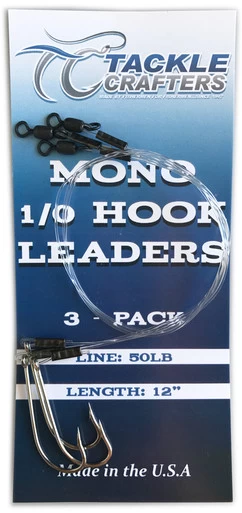 Tackle Crafters Mono J-Hook Leader 1/0 - 3 Pack